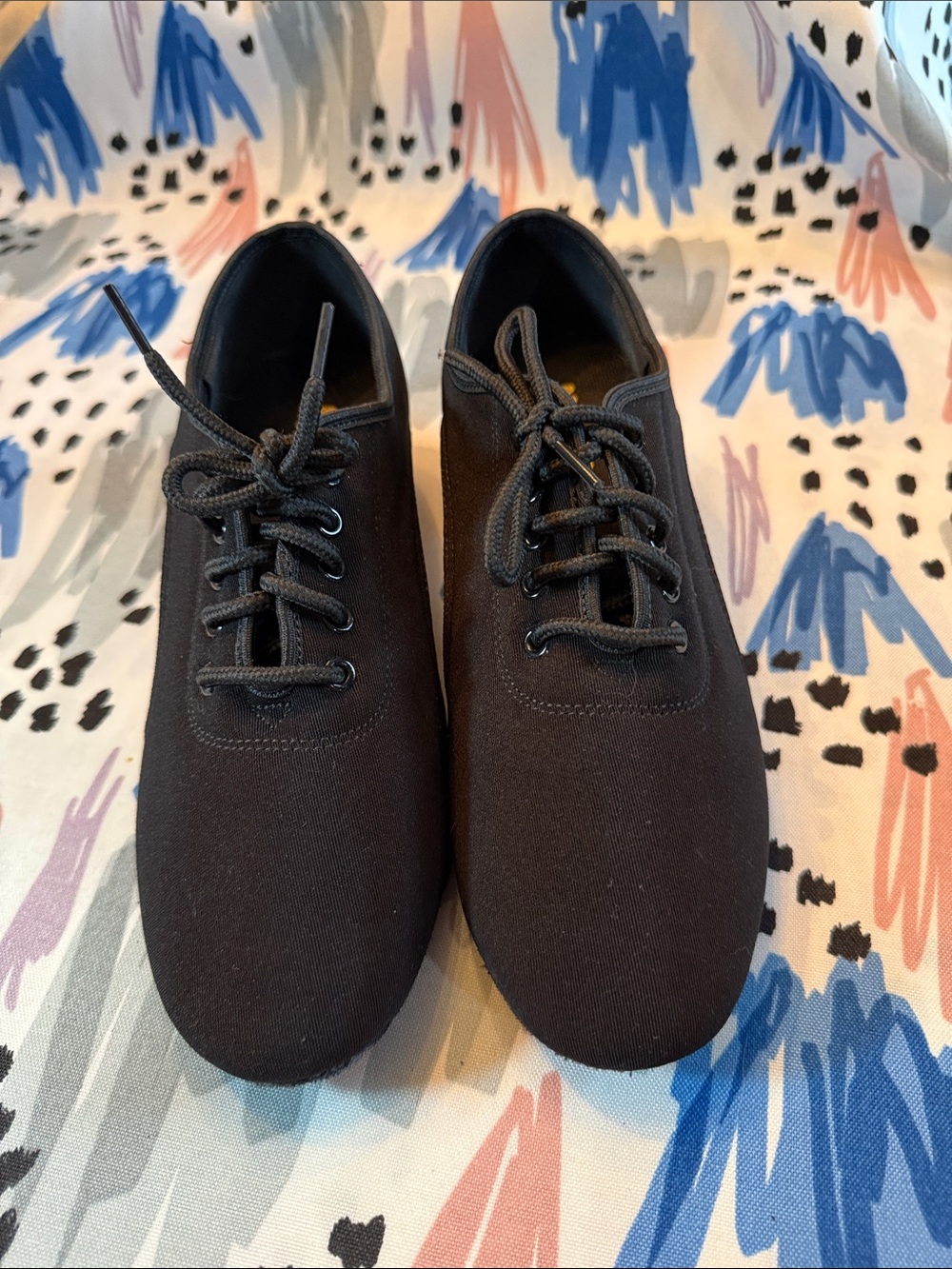 Women’s Black Lace-Up Dance Heels - Classic Canvas Style. Latin, Jazz, Rhythm